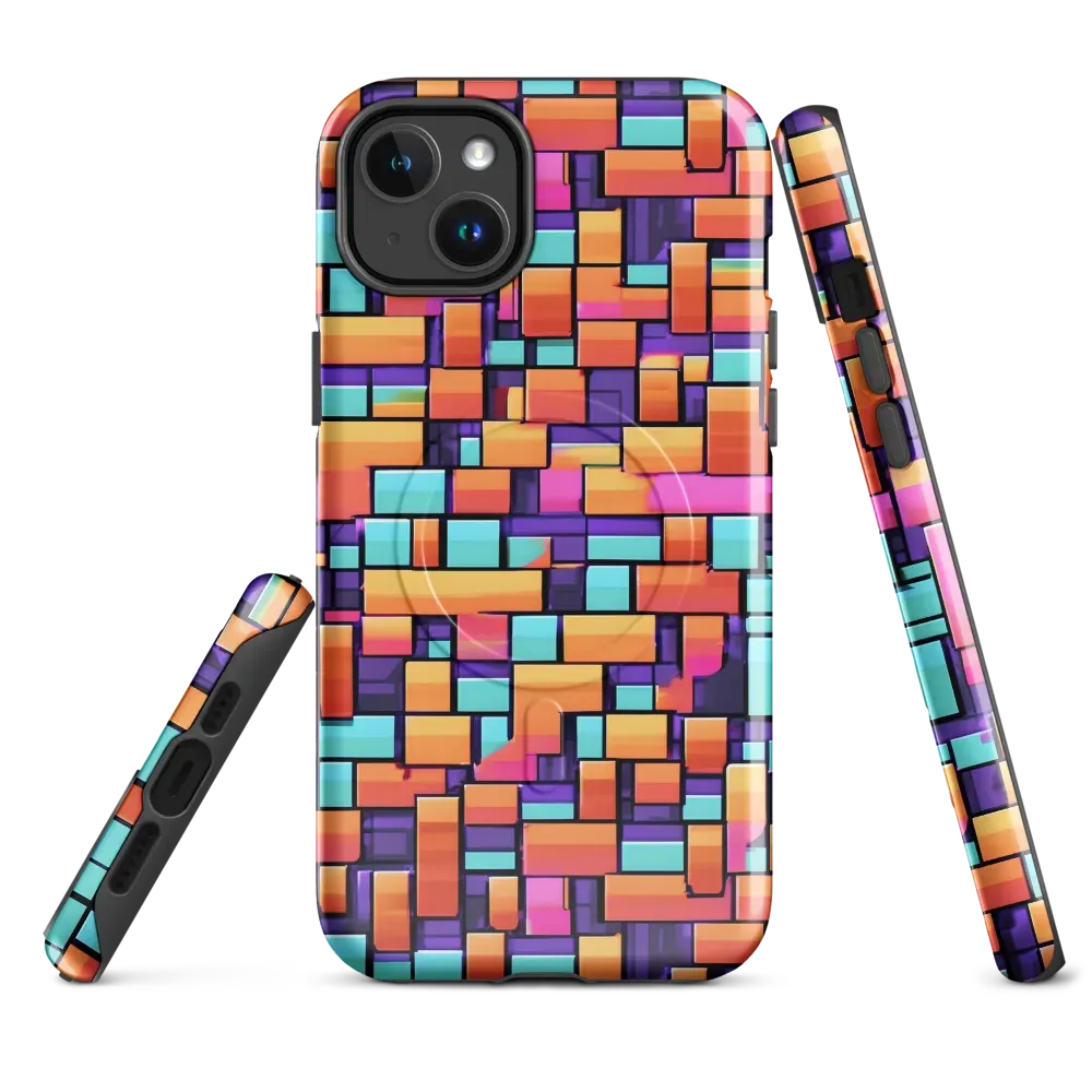 Neon Brickwork on MagSafe Tough Case for iPhone® — Front