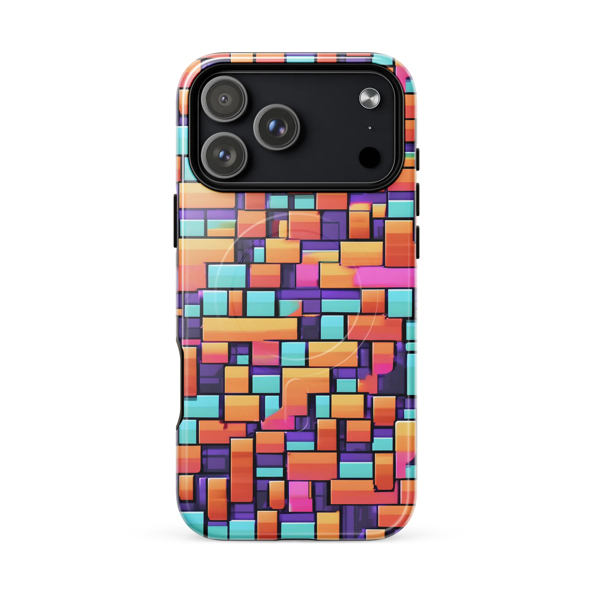 Neon Brickwork on MagSafe Tough Case for iPhone® — Front