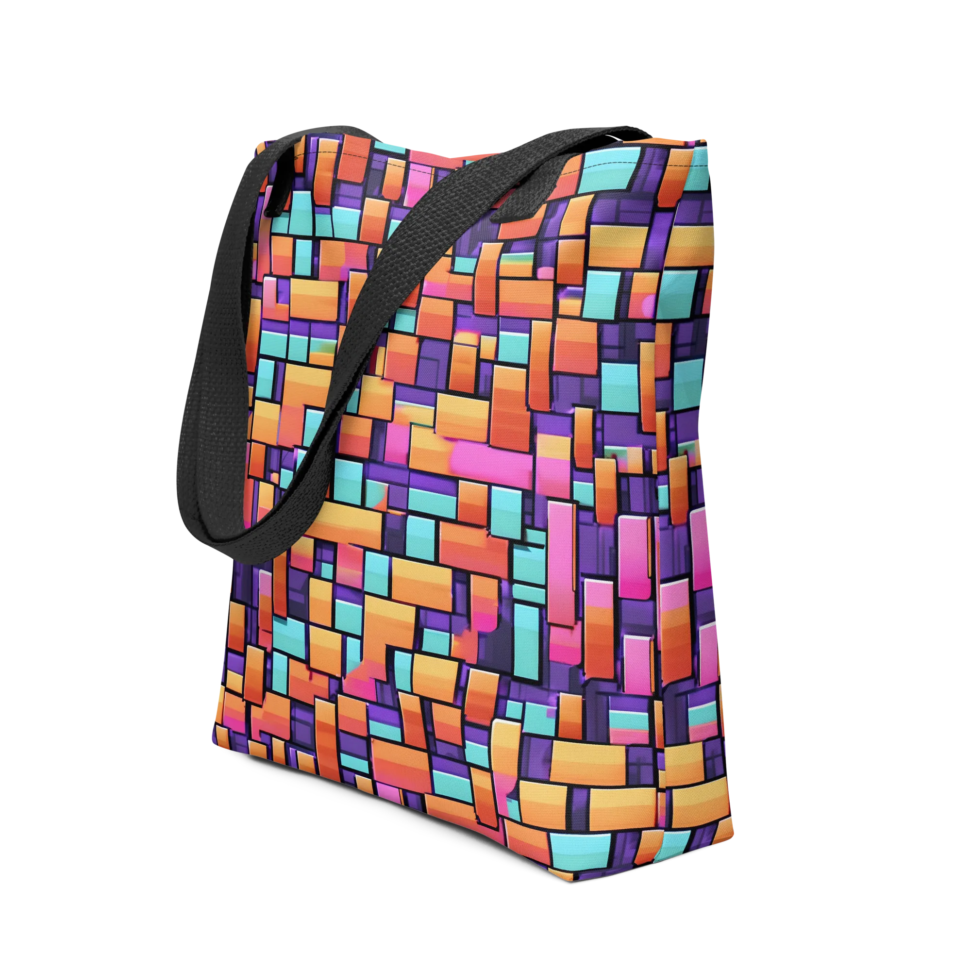 Neon Brickwork on Tote Bag — Front