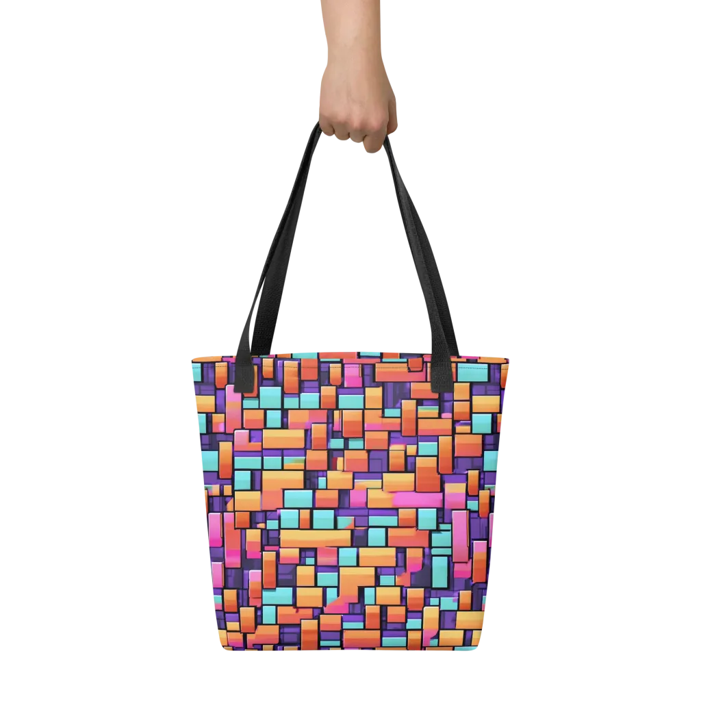 Neon Brickwork on Tote Bag — Front