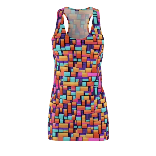 Neon Brickwork on a Racerback Dress