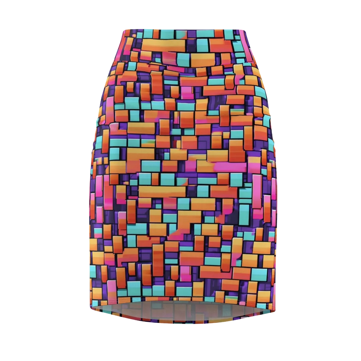 Neon Brickwork on Pencil Skirt — Front