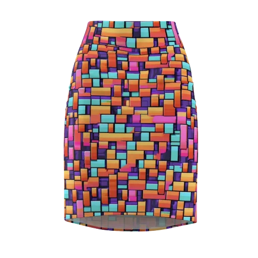 Neon Brickwork on a Pencil Skirt