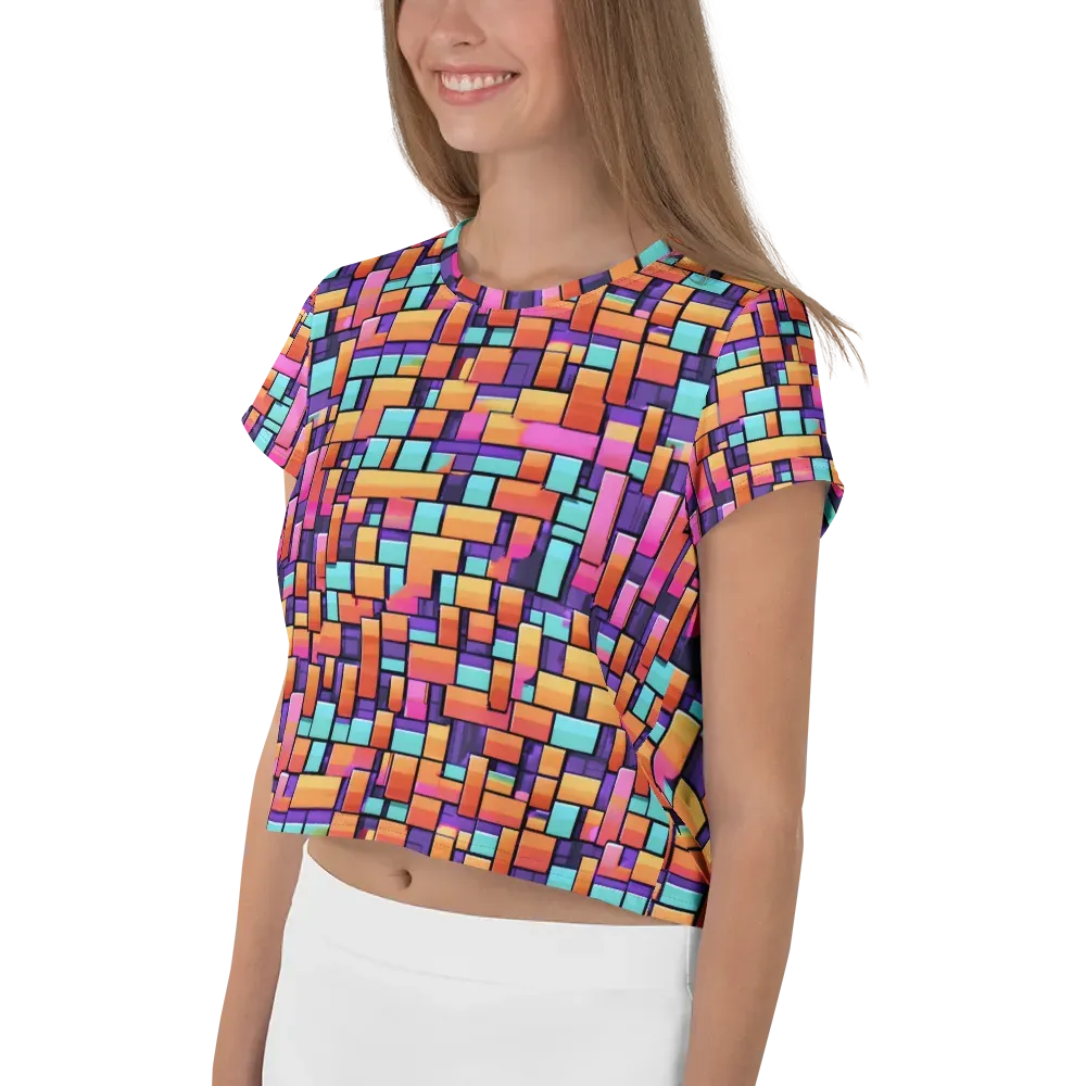 Neon Brickwork on Crop Tee — Left