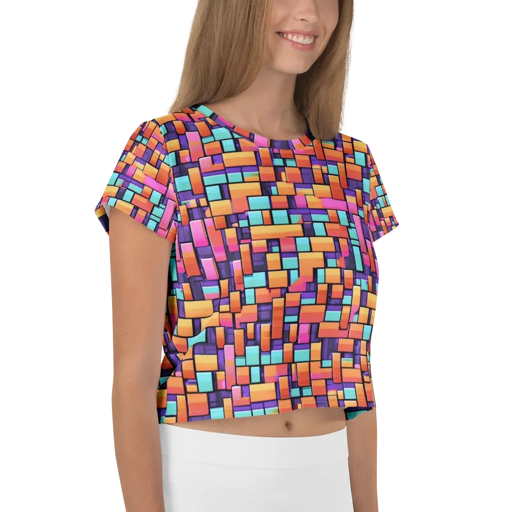 Neon Brickwork on Crop Tee — Right