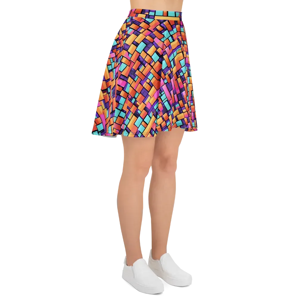 Neon Brickwork on Skater Skirt — Right