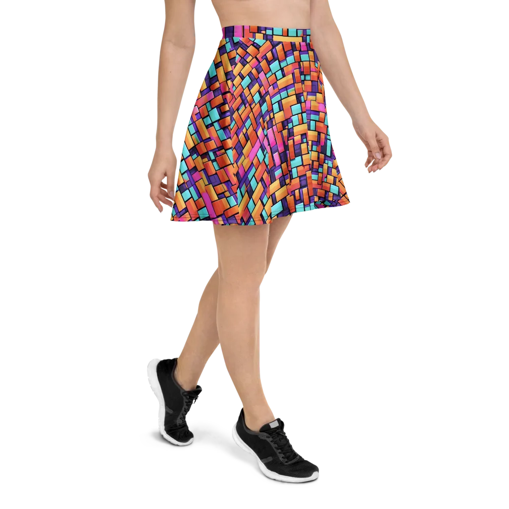Neon Brickwork on Skater Skirt — Right