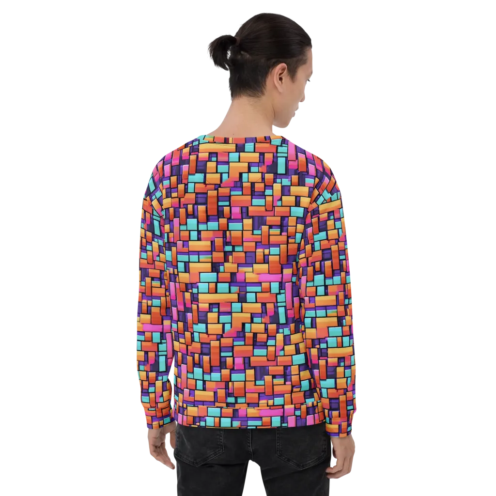 Neon Brickwork on Sweatshirt — Back