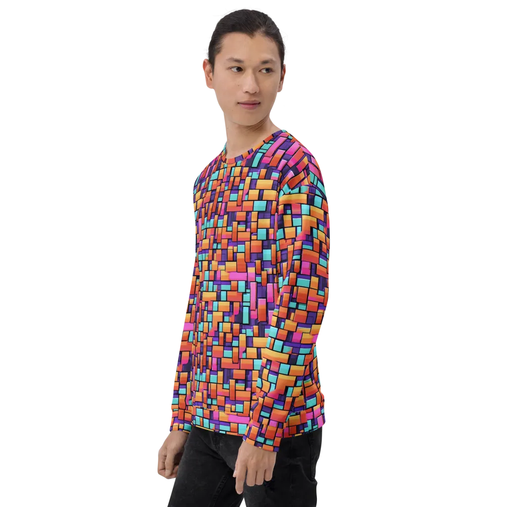 Neon Brickwork on Sweatshirt — Left Front