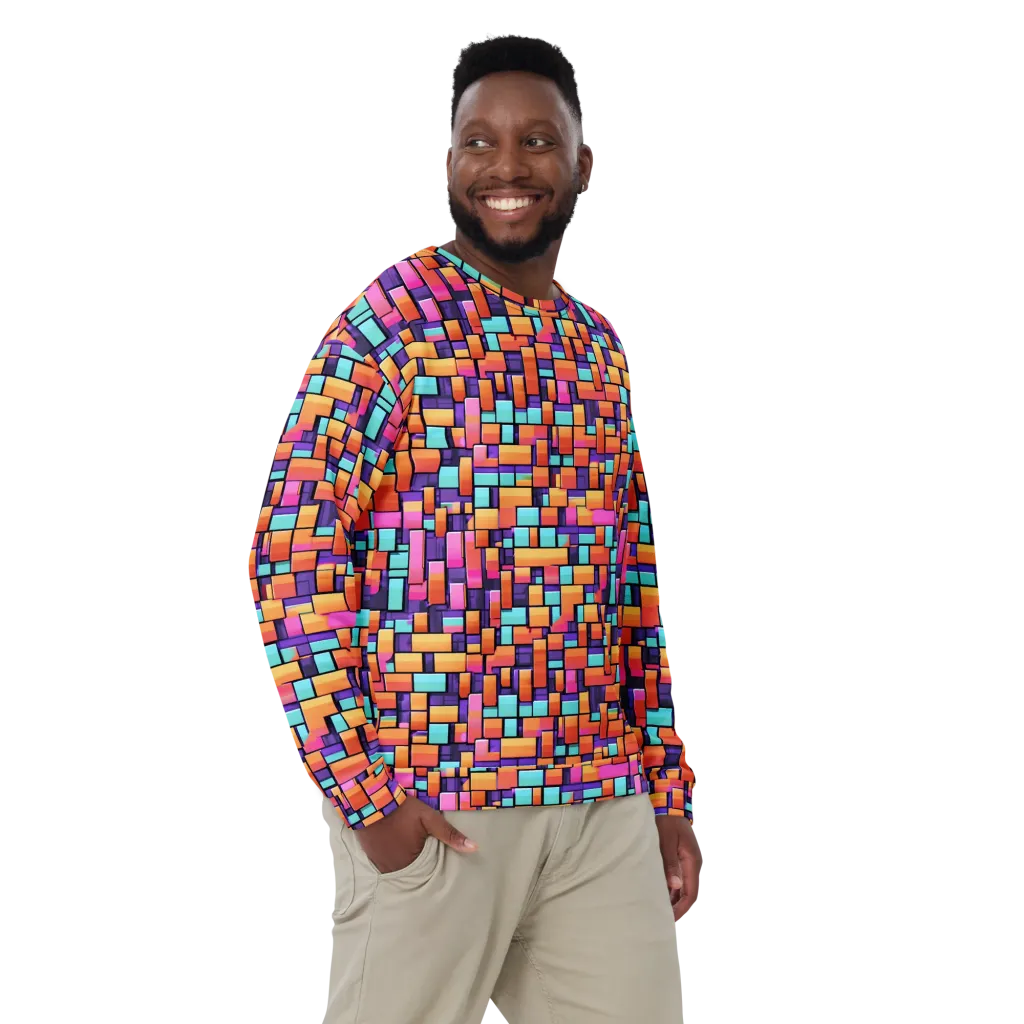 Neon Brickwork on Sweatshirt — Front