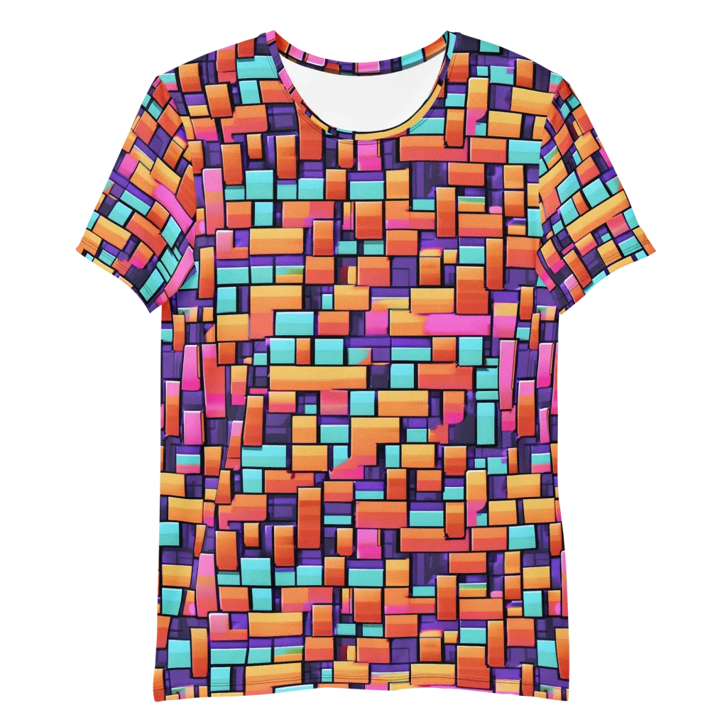 Neon Brickwork on Men's Athletic T-Shirt — Front