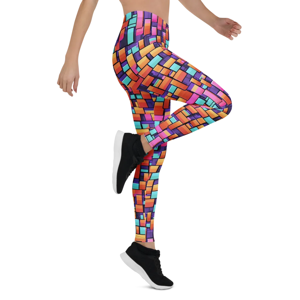 Neon Brickwork on Leggings — Right