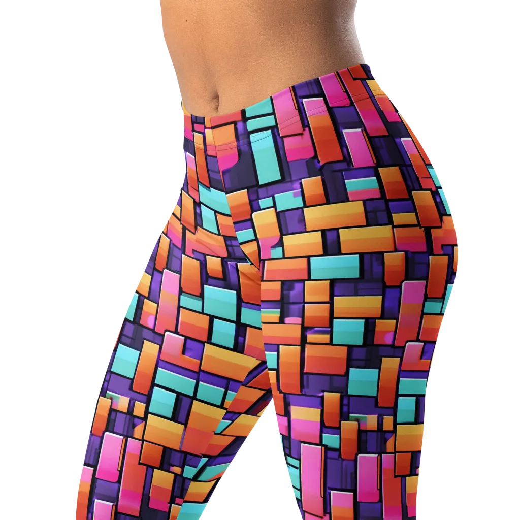 Neon Brickwork on Leggings — Left Front
