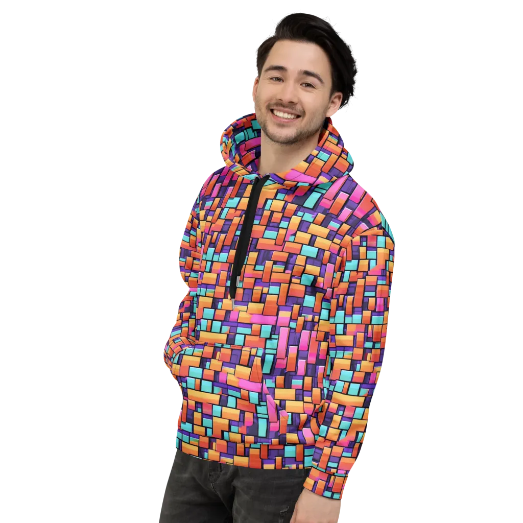 Neon Brickwork on Hoodie — Left