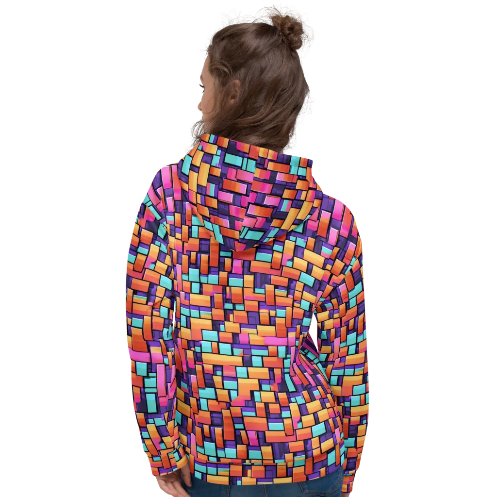 Neon Brickwork on Hoodie — Back