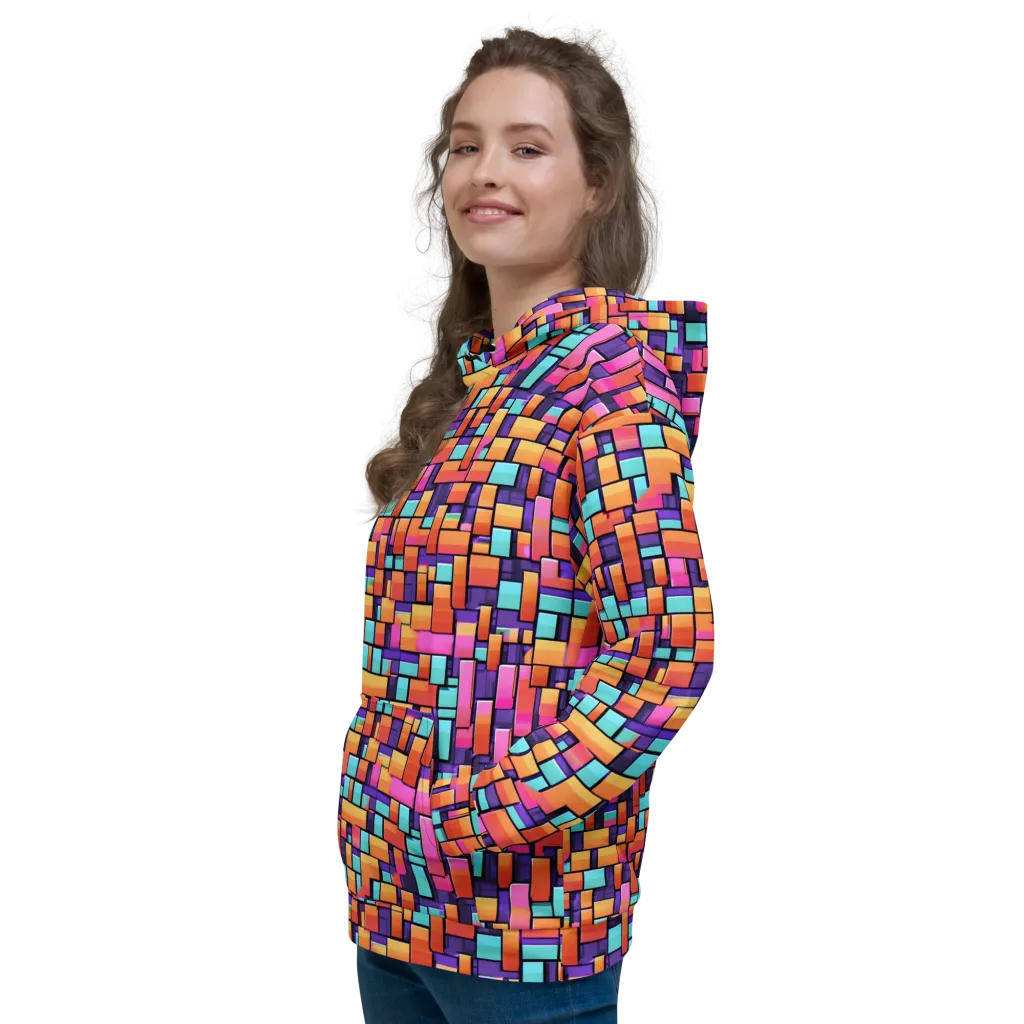 Neon Brickwork on Hoodie — Left