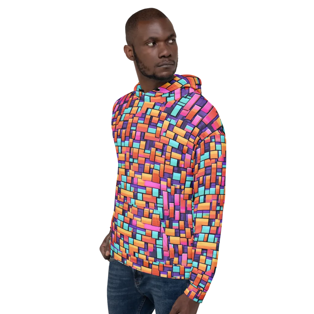 Neon Brickwork on Hoodie — Left
