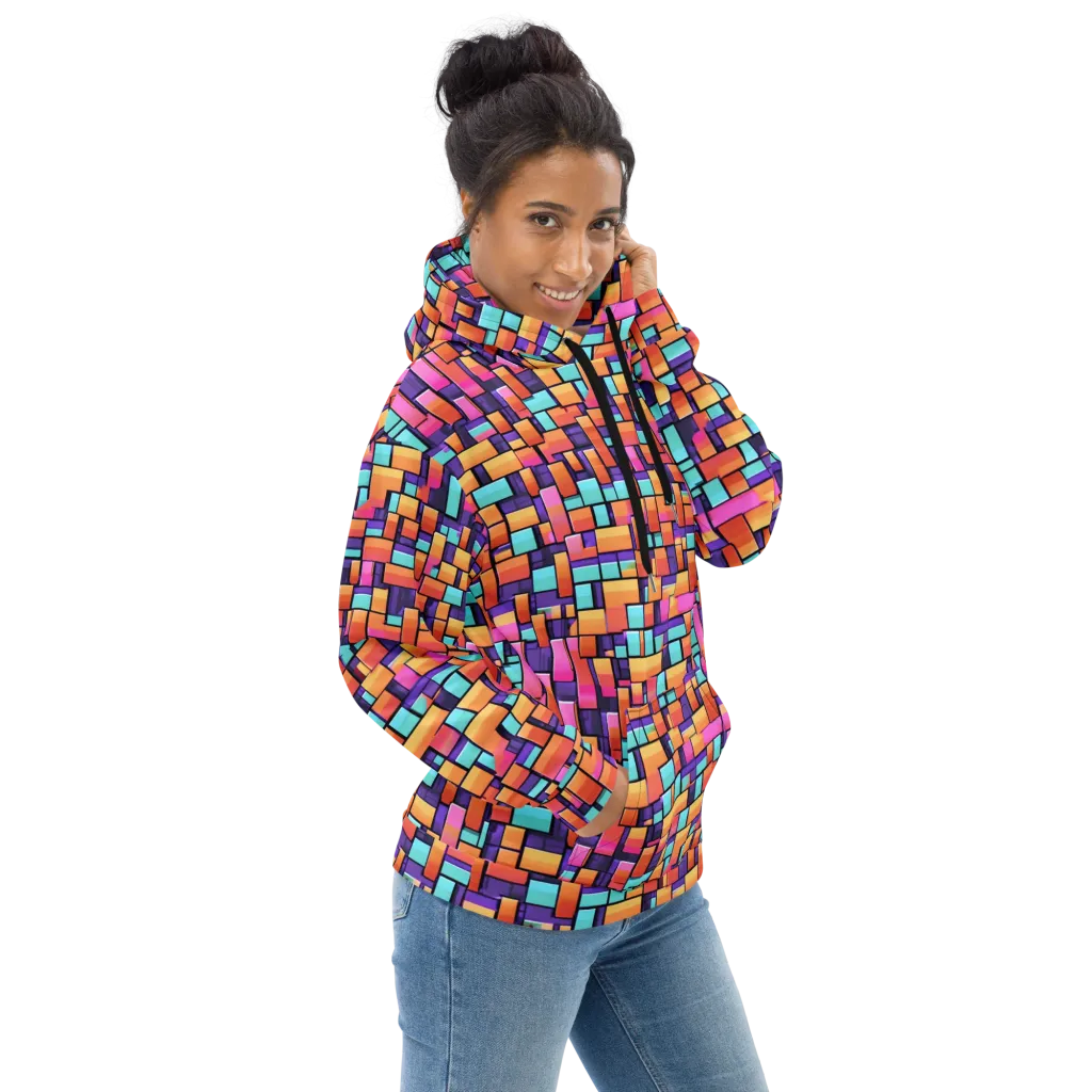 Neon Brickwork on Hoodie — Right