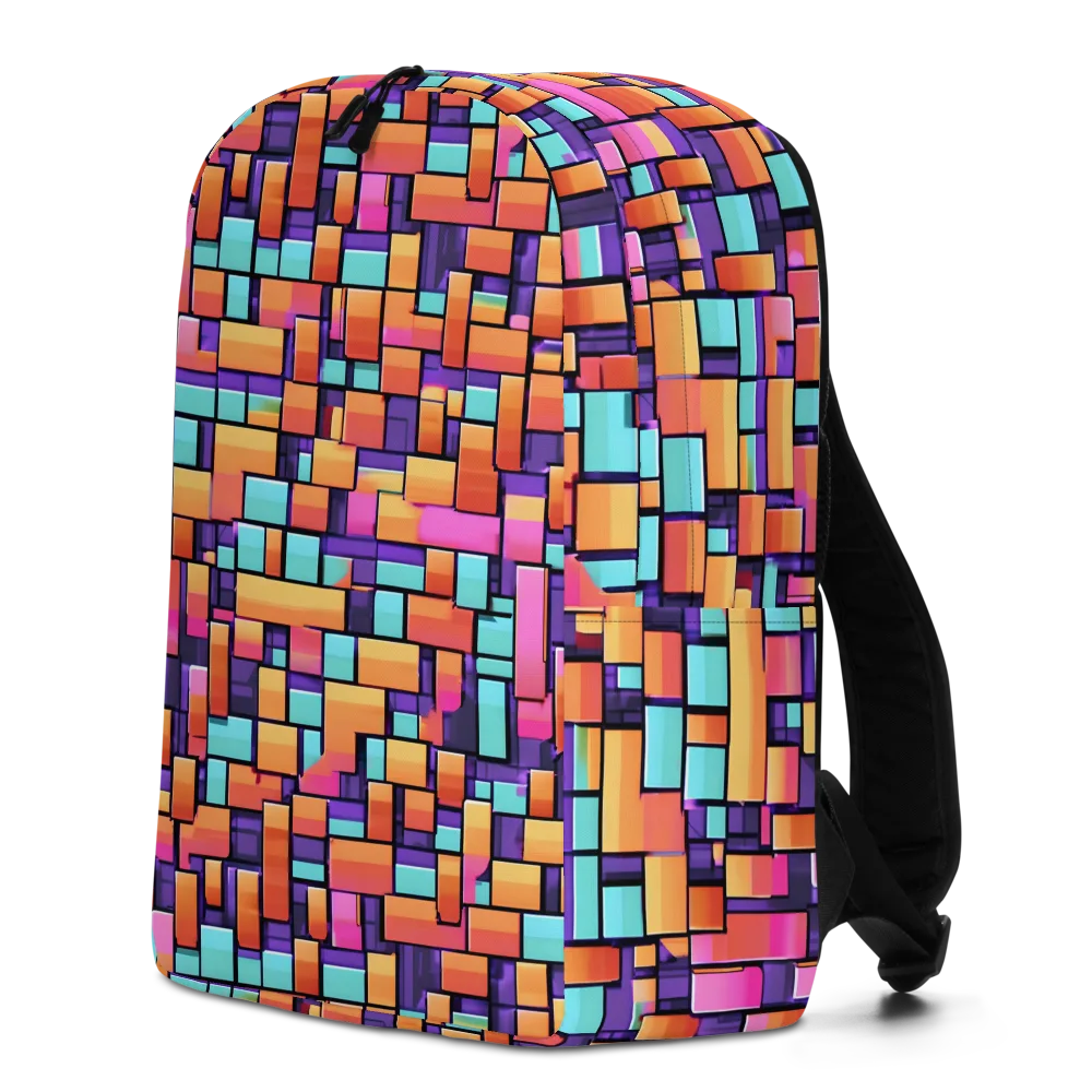 Neon Brickwork on Minimalist Backpack — Left