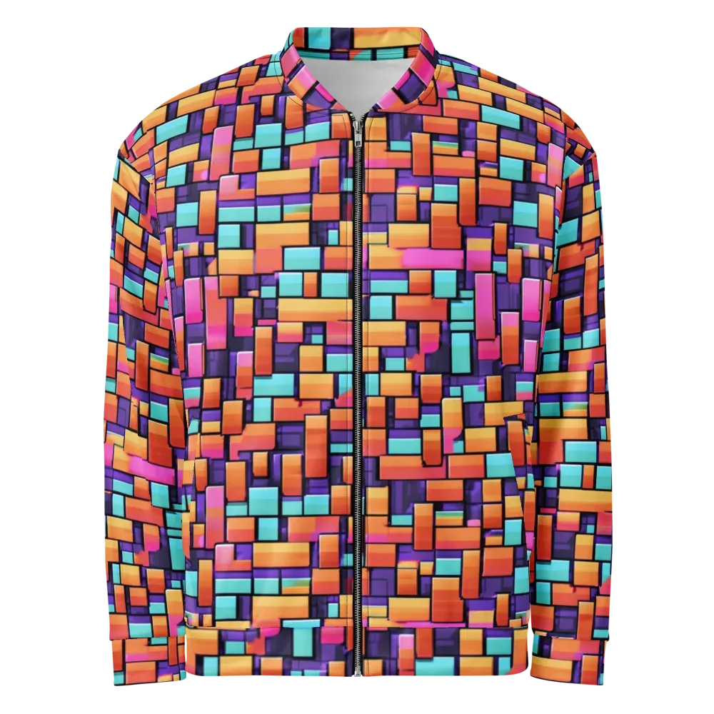 Neon Brickwork on Bomber Jacket — Front