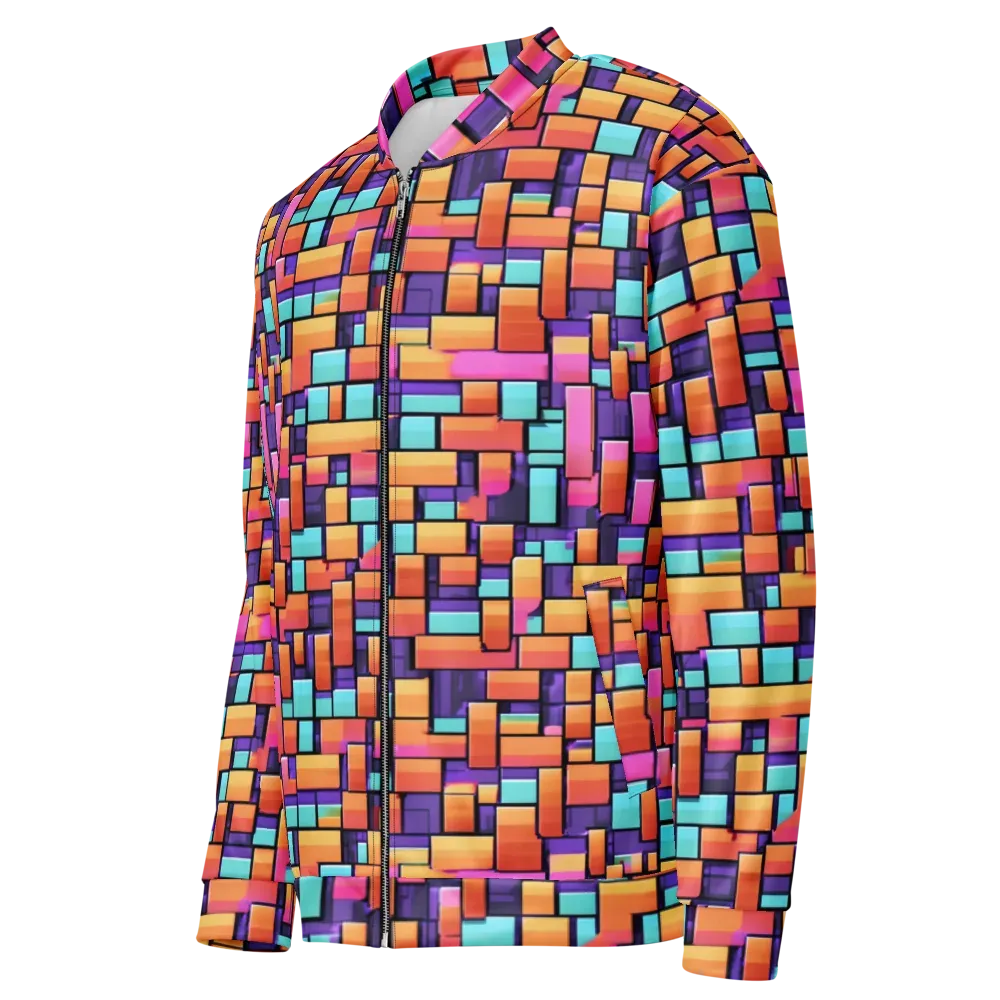 Neon Brickwork on Bomber Jacket — Left Front