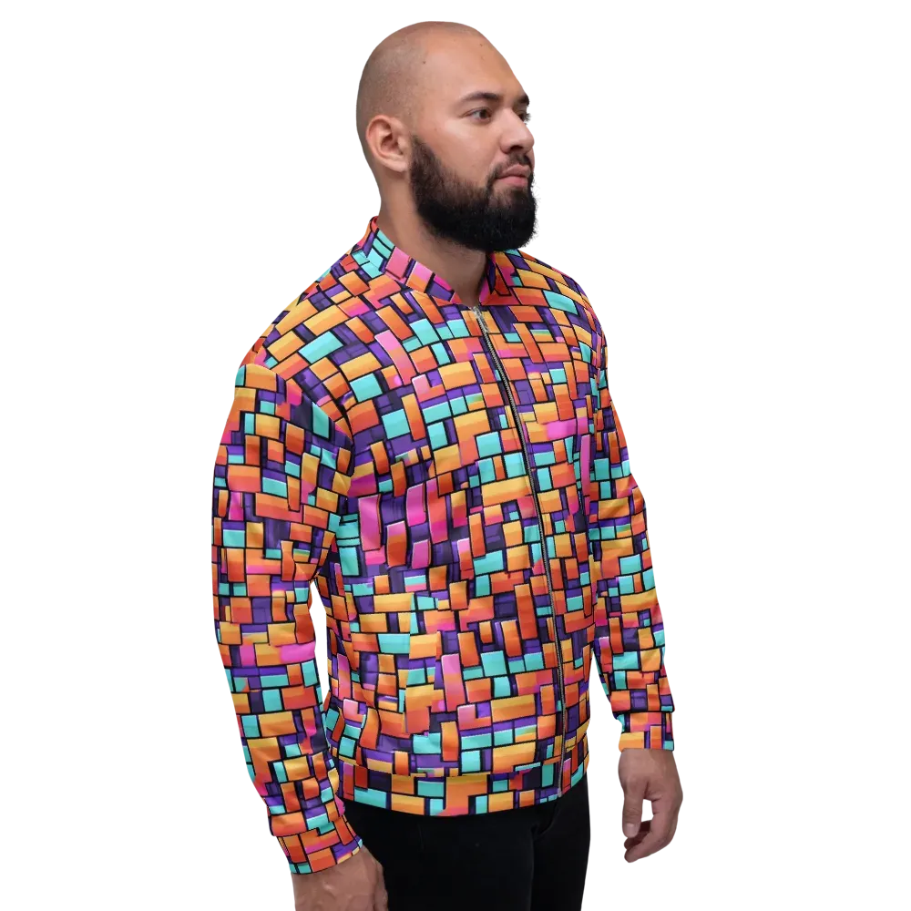 Neon Brickwork on Bomber Jacket — Right
