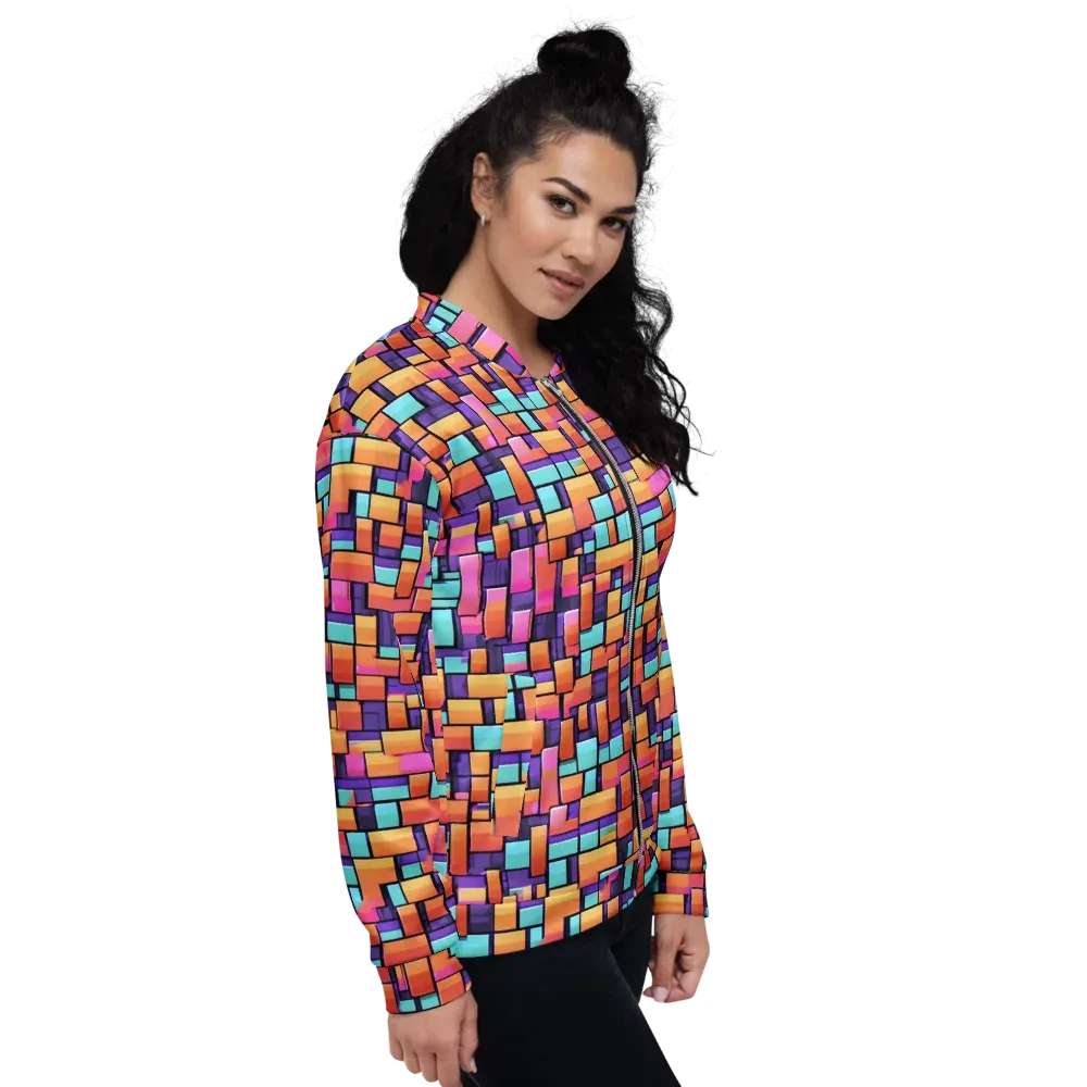 Neon Brickwork on Bomber Jacket — Right