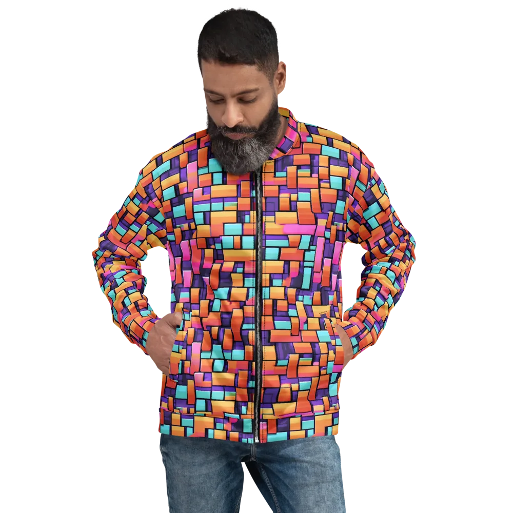 Neon Brickwork on Bomber Jacket — Front