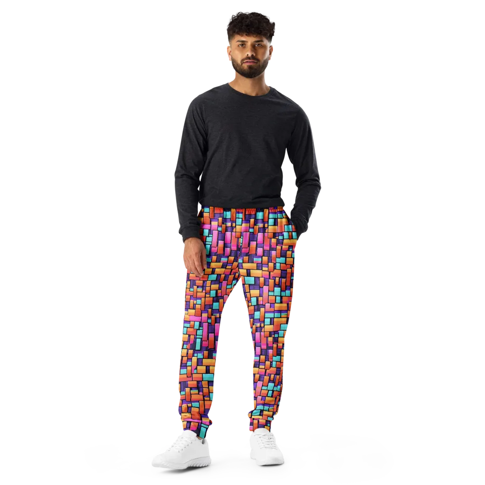 Neon Brickwork on Men's Joggers — Front