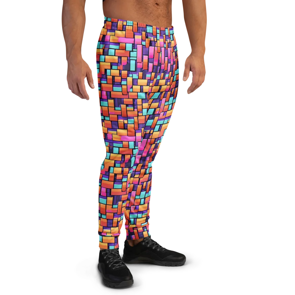 Neon Brickwork on Men's Joggers — Right