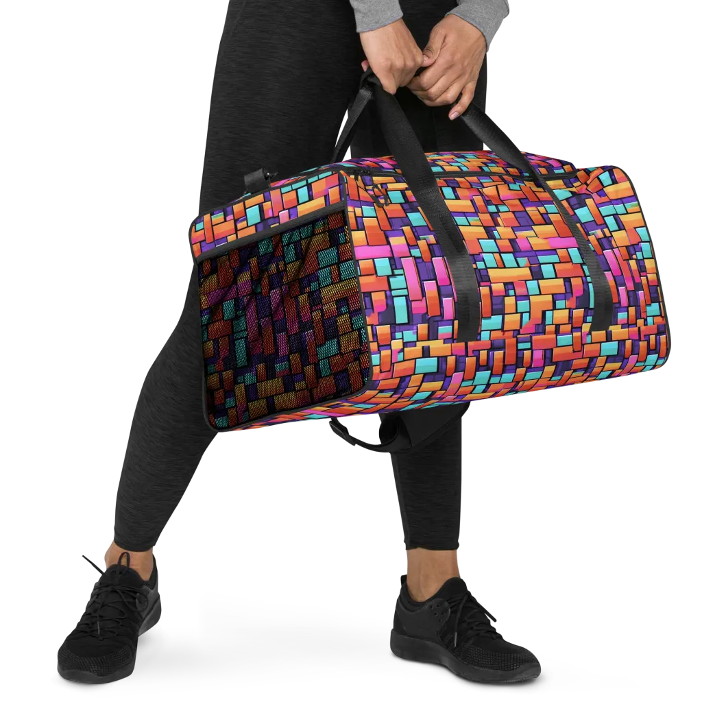 Neon Brickwork on Duffle Bag — Right Front
