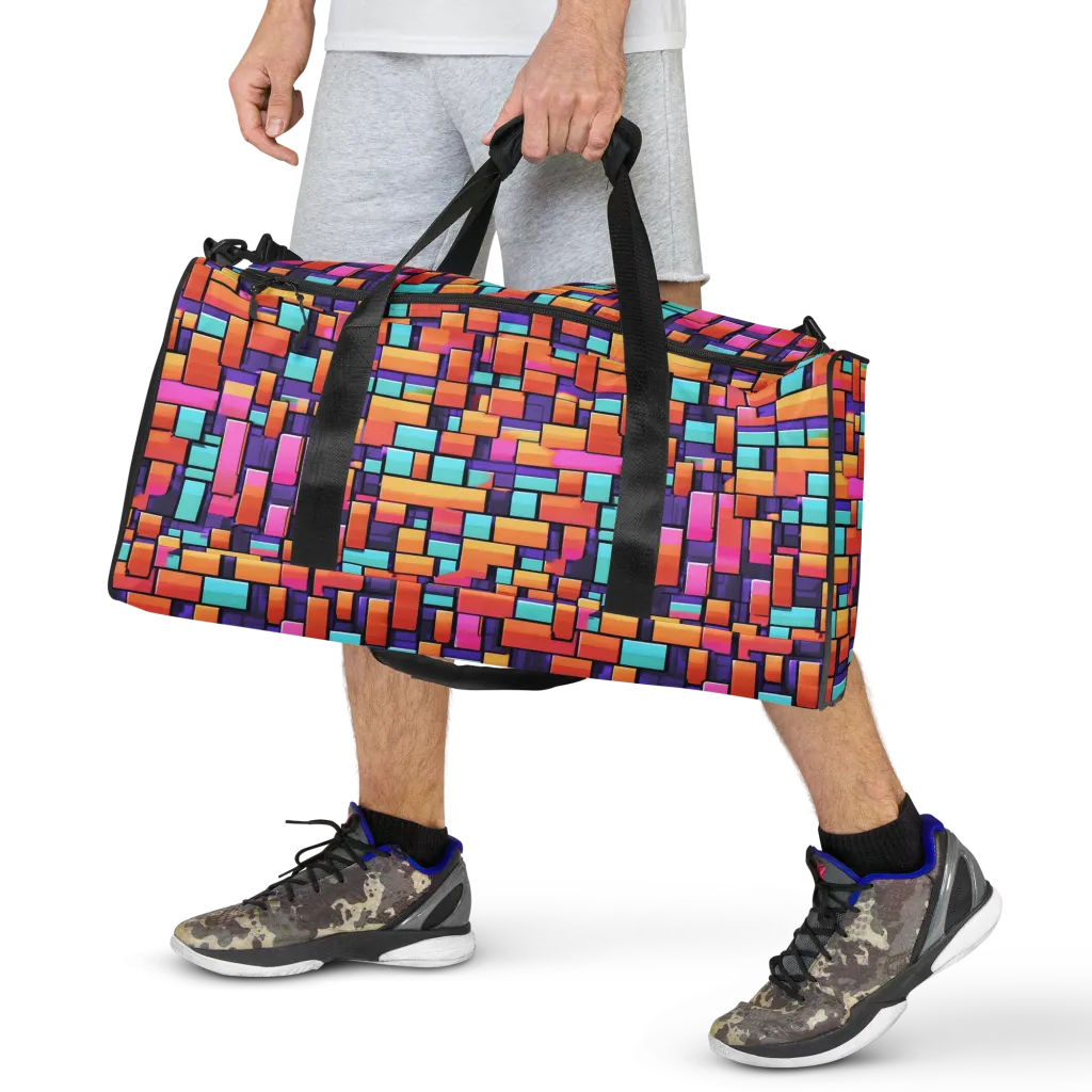 Neon Brickwork on Duffle Bag — Front