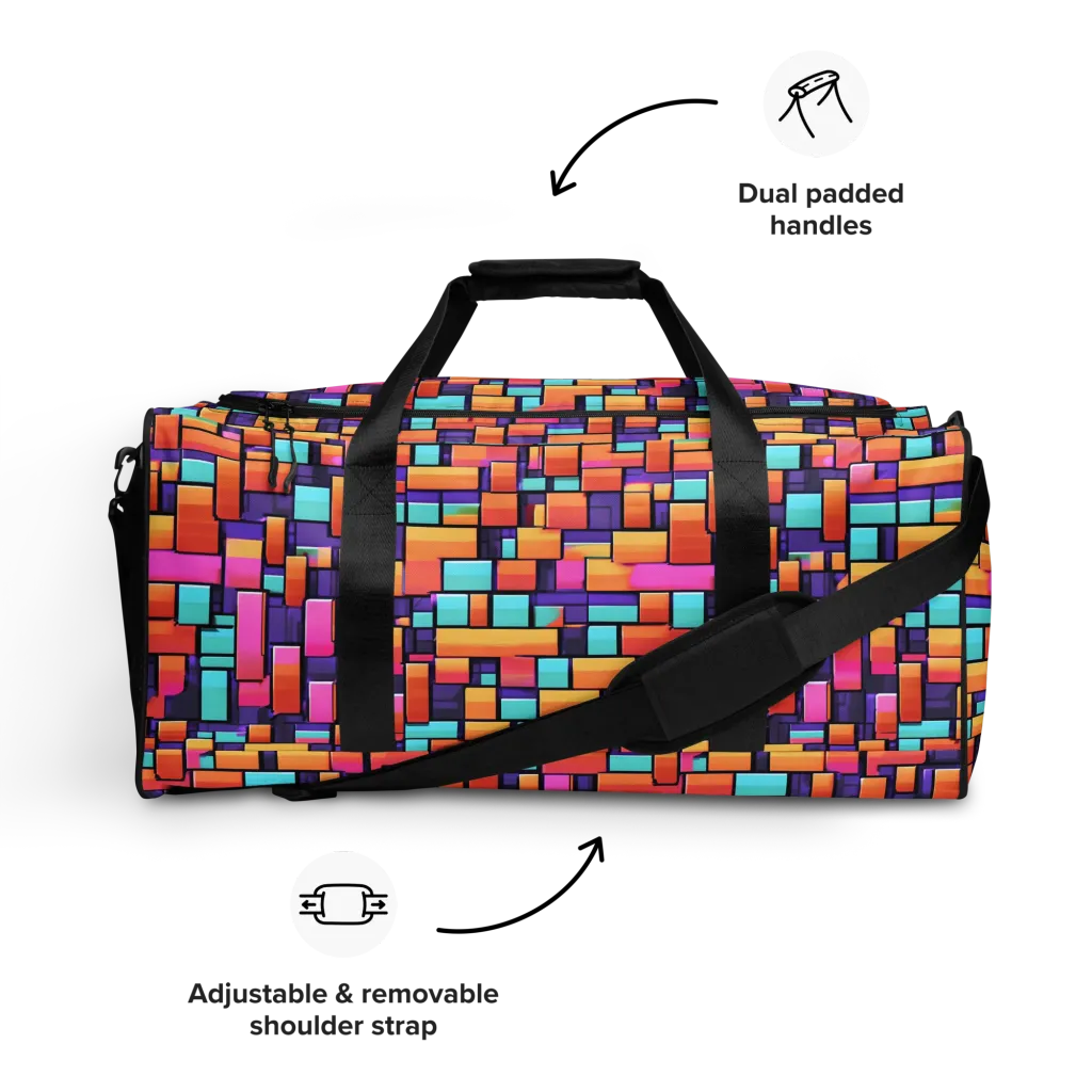 Neon Brickwork on Duffle Bag — Front