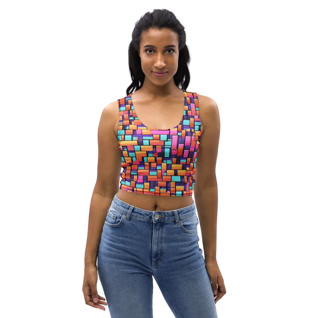 Neon Brickwork on Crop Top — Front