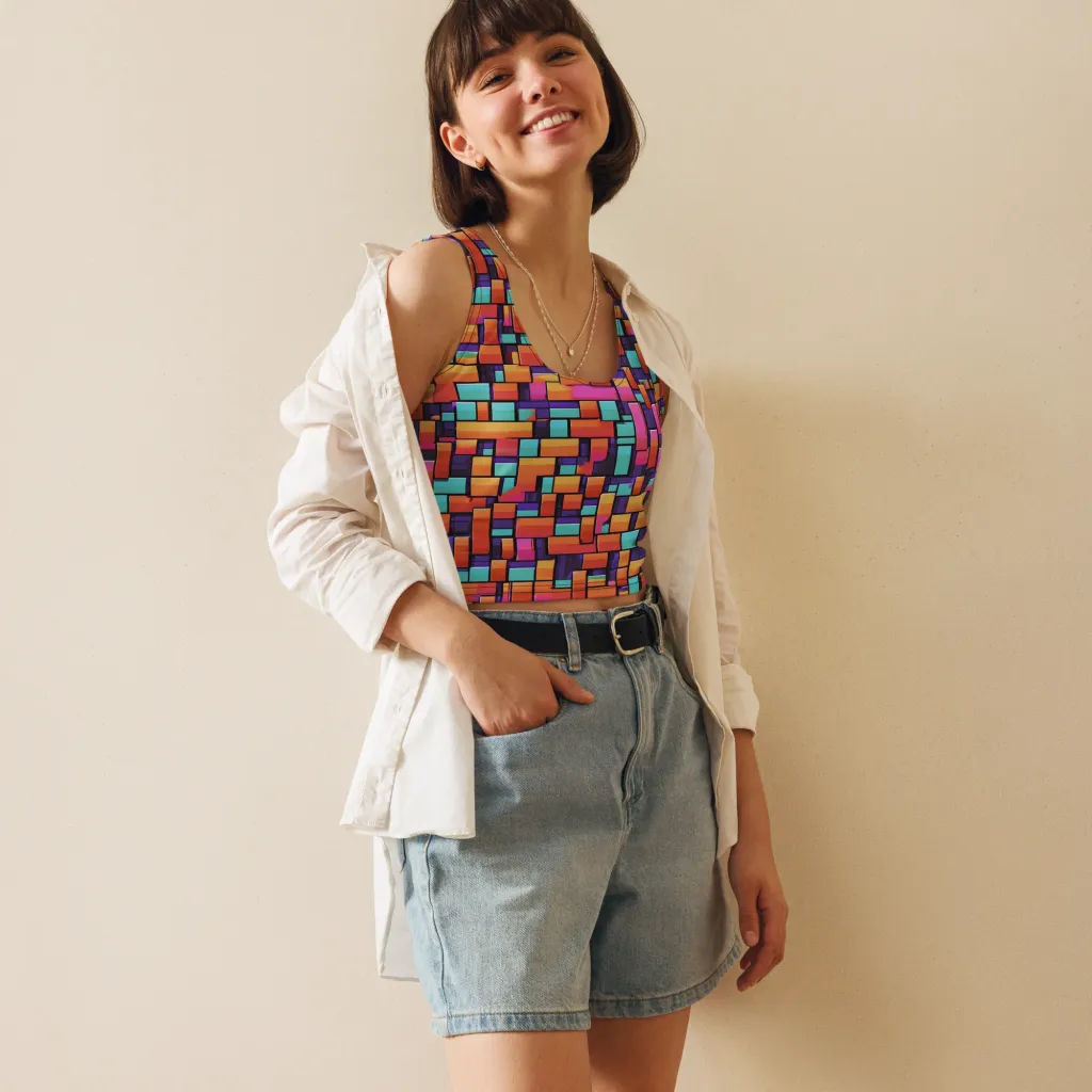 Neon Brickwork on Crop Top — Front