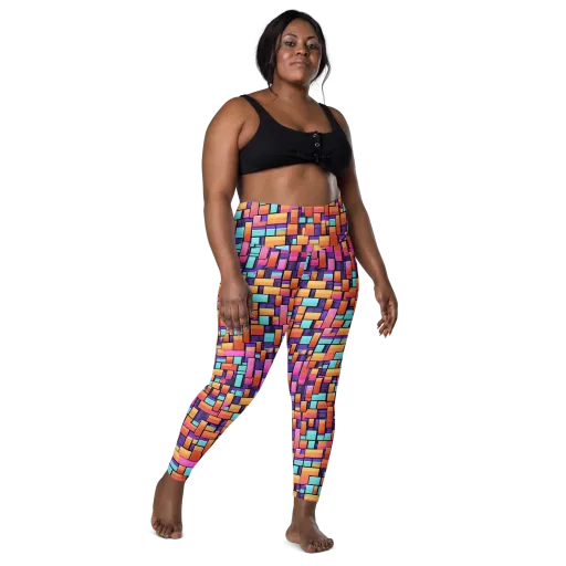 Neon Brickwork on a Leggings with Pockets