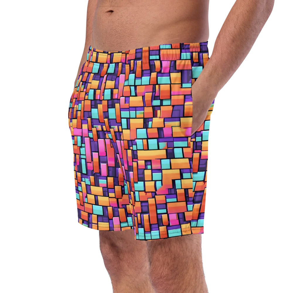 Neon Brickwork on Swim Trunks — Left Front