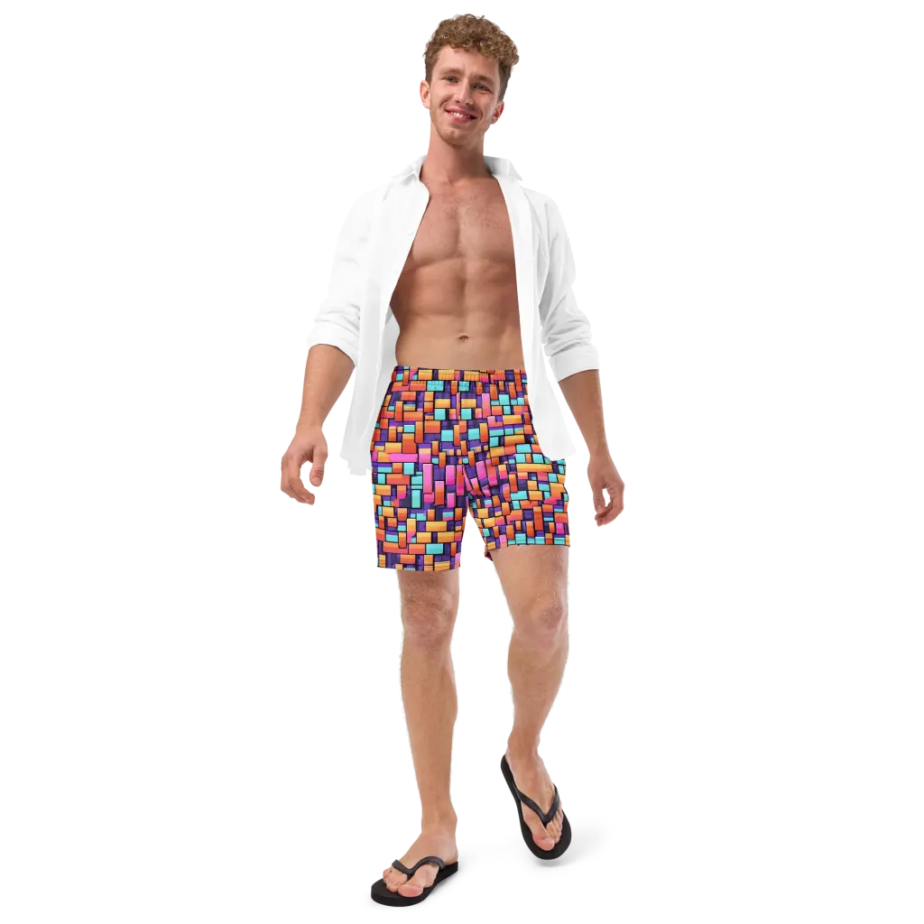 Neon Brickwork on Swim Trunks — Front