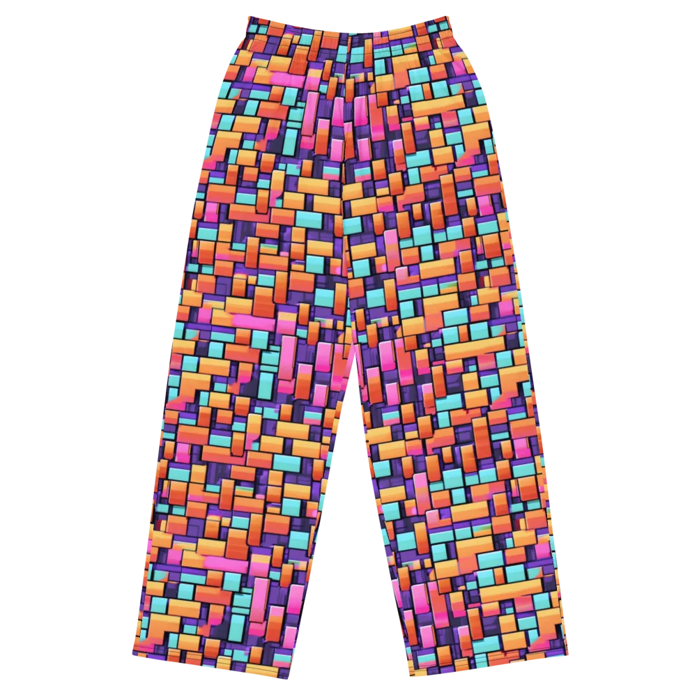 Neon Brickwork on Wide-Leg Pants — Front