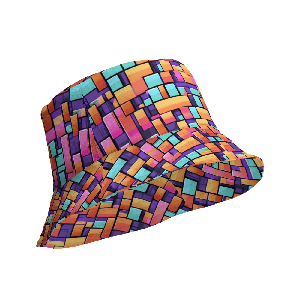 Neon Brickwork on Reversible Bucket Hat — Product details Outside