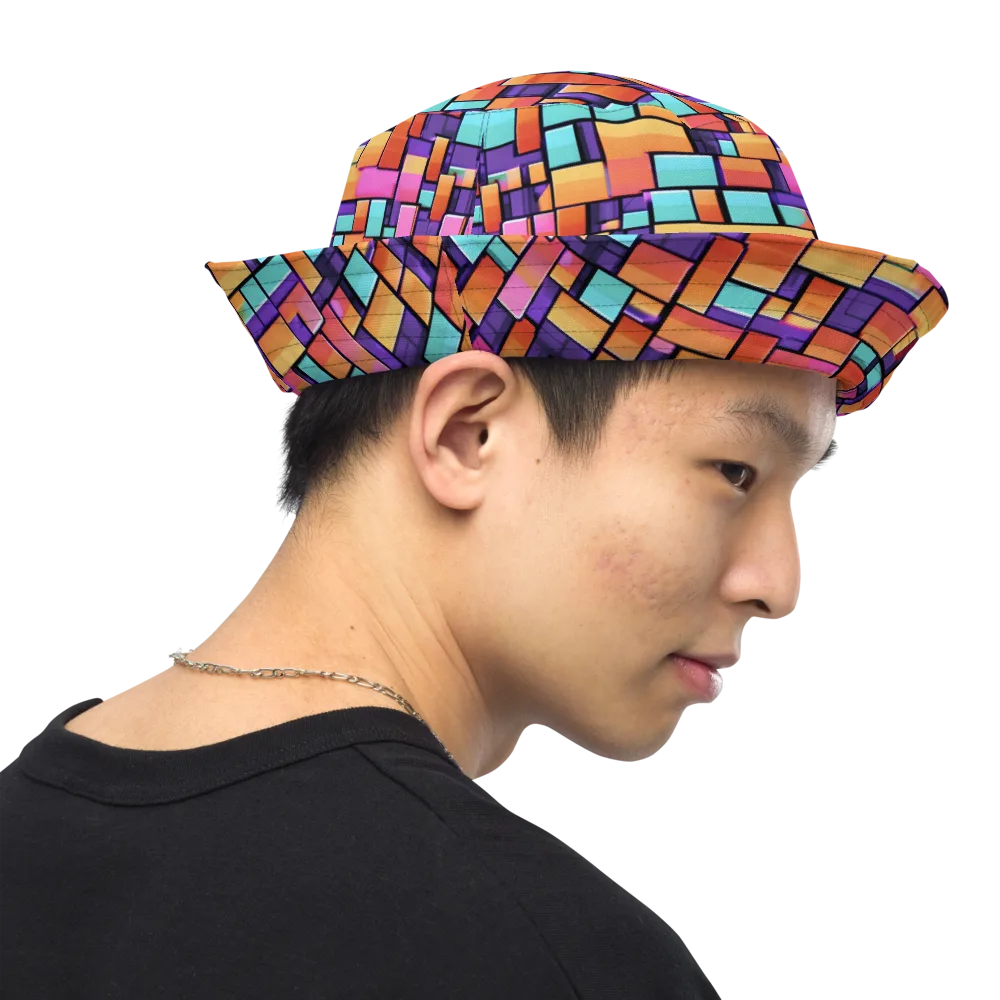 Neon Brickwork on Reversible Bucket Hat — Right Outside
