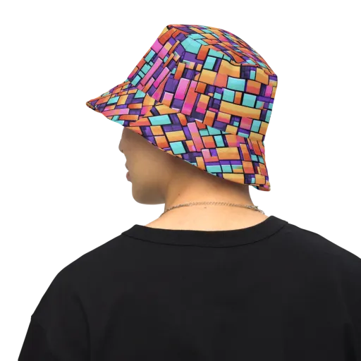 Neon Brickwork on a Reversible Bucket Hat