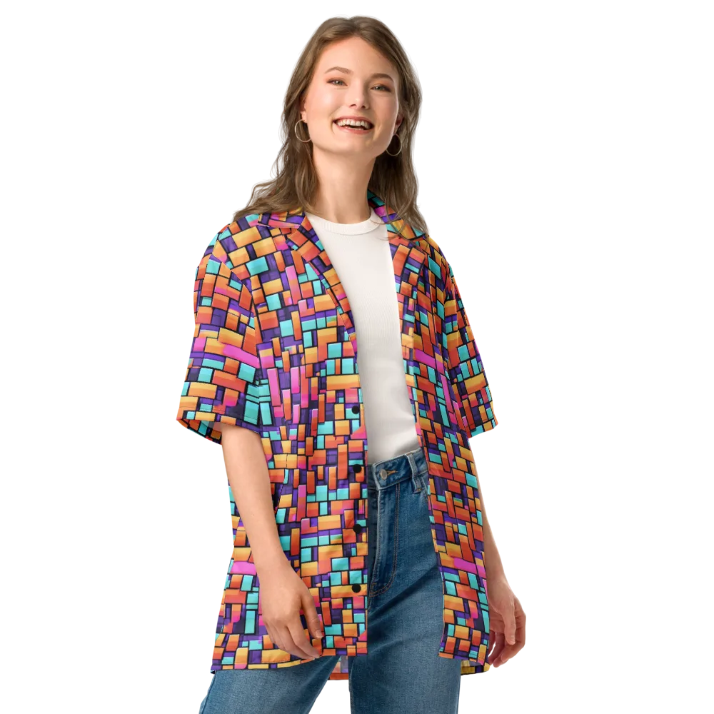 Neon Brickwork on Button Shirt — Front