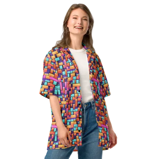Neon Brickwork on a Button Shirt