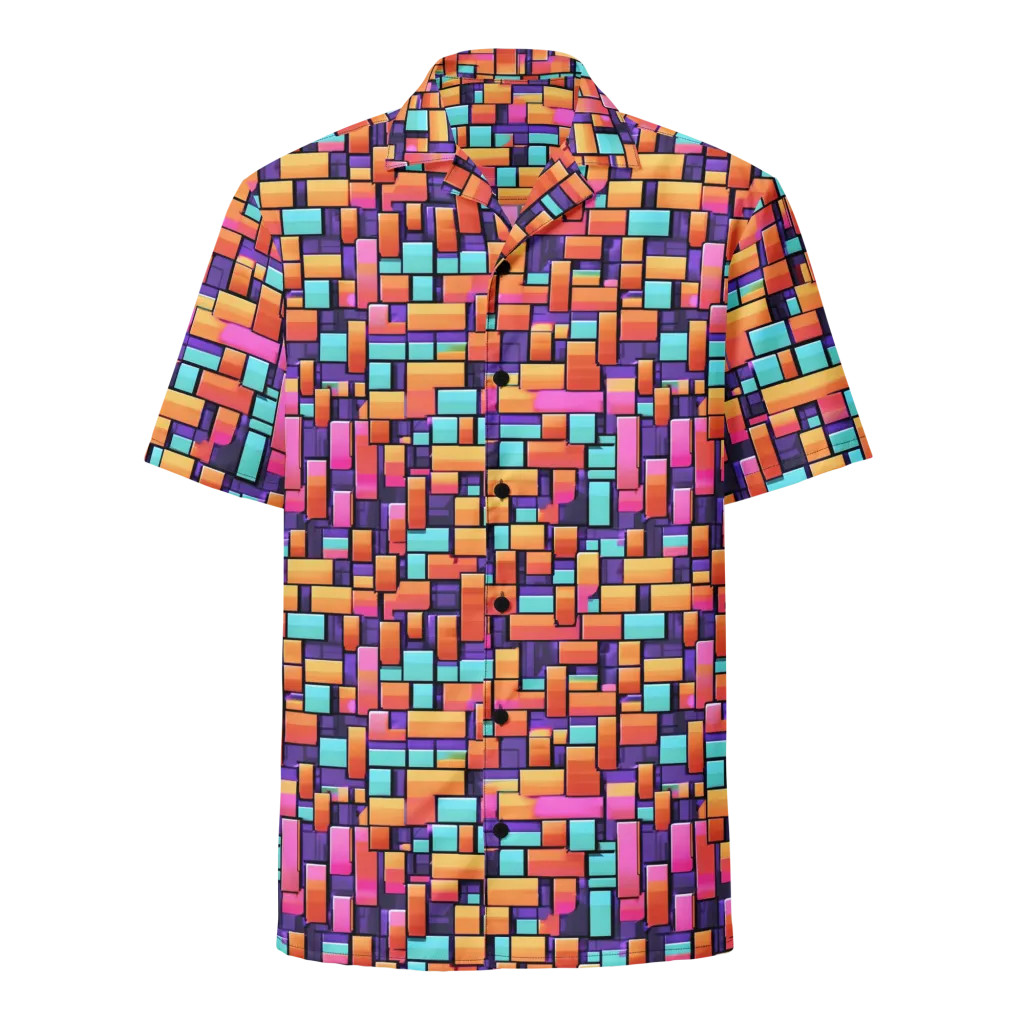 Neon Brickwork on Button Shirt — Front