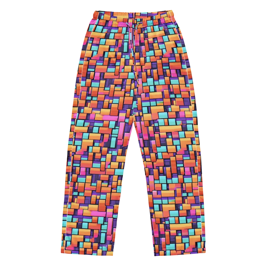 Neon Brickwork on Women's Pajama Pants — Front