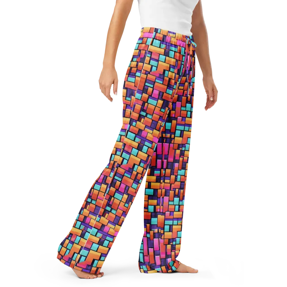 Neon Brickwork on Women's Pajama Pants — Right Front