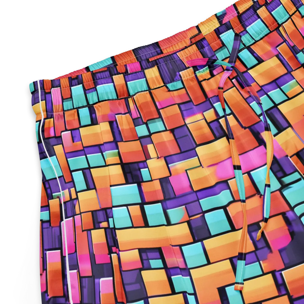 Neon Brickwork on Women's Pajama Shorts — Product details