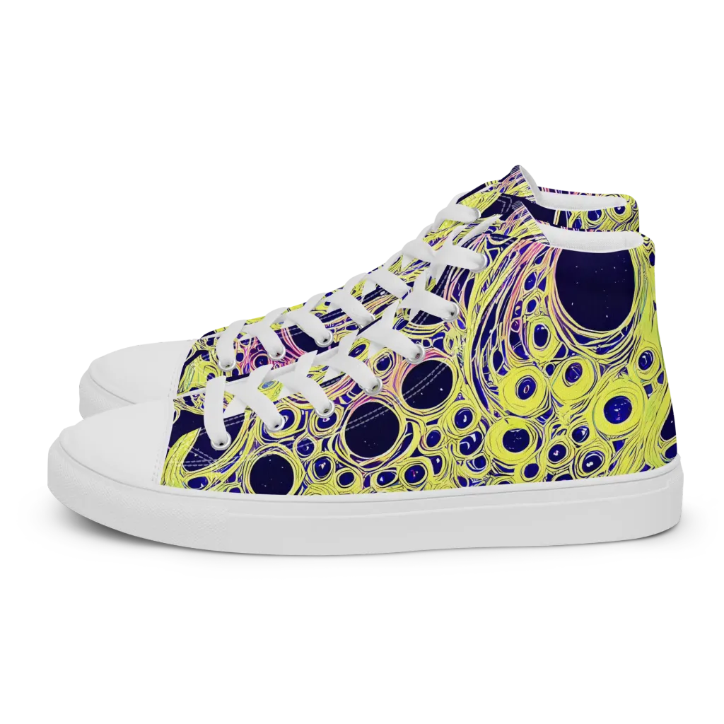 Solar Void on Men's High Top Canvas Shoes — Left