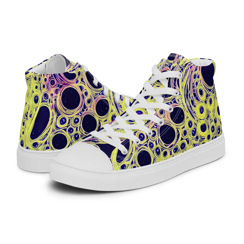 Solar Void on Men's High Top Canvas Shoes — Left